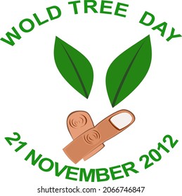 Logo to commemorate world tree day as a simple design commuity logo t- shirt