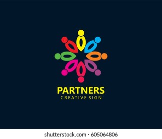 Logo Community Icon , Creative People Logo Design Template