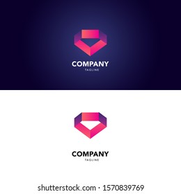 Logo Company Business diamond Purple