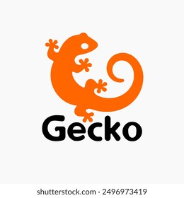 A logo for a company called Gecko. The logo is orange and features a lizard. The company is likely related to reptiles or nature