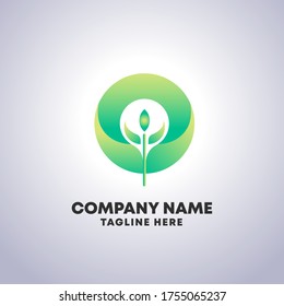 logo company circle green leaf nature