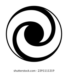 A logo for a company featuring a spiral design in monochrome colors on white backdrop