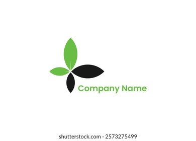 A logo for a company with a green leaf and looks like butterfly. The logo is simple and clean, with the company name written below it. The logo conveys a sense of growth and freshness