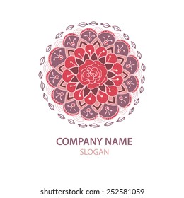 Logo for the company. Indian, Arabic floral element