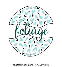 logo for the company, leaves and branches in the forest, autumn leaf fall