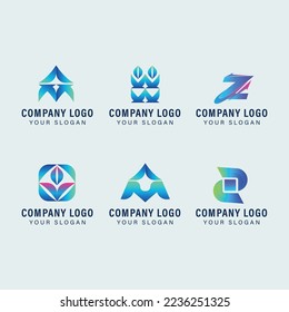 Logo Company Modern Blue Gradient