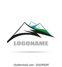 Logo company with Mountain, flat design on white background