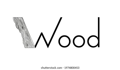 logo for a company for the production of wood furniture, elements of wood texture in vector