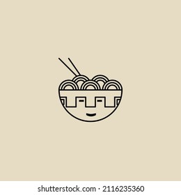 logo for a company or restaurant engaged in making noodles with robot technology.