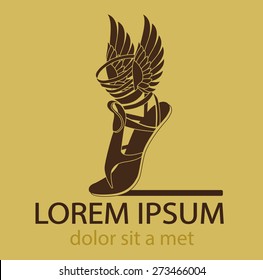 Logo Of The Company. Trade Symbol. Symbol Of Success. A Vector Graphic. Image Sandals. Winged Sandals. Hermes Sandals. Sandals Of Hermes. Logo Template. Trade And Business. Hermes Sandals Mythology.