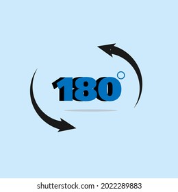 The logo of the complete change of 180 degrees from one stage to another