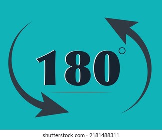 The logo of the complete change of 180 degrees from one stage to another
