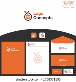 Logo and completed stationery designs concept with creative original ideas