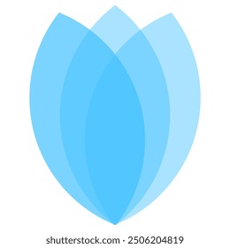  a logo composed of three overlapping petals