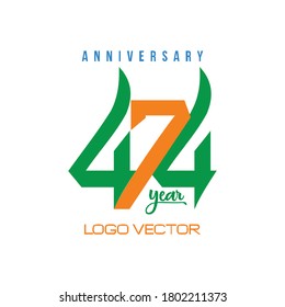 composición del logotipo de 474 números que es creativo, simple, autoritario y fácil de entender