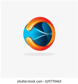logo for a computer company. Icon. Label