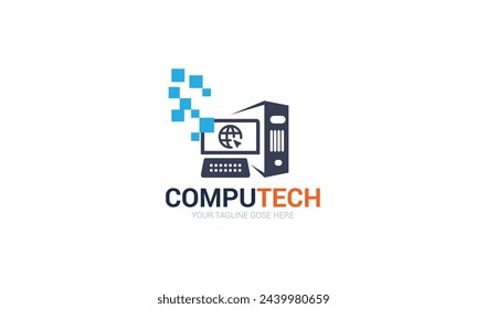 Logo de Computadora con Concepto Moderno.