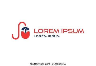 Logo - computer mouse with long wire. Logo for IT company, or tech store