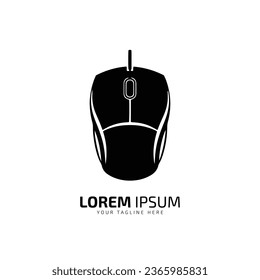 A logo of computer mouse vector silhouette icon design template isolated with wire