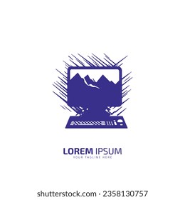 a logo of computer system isolated on white background