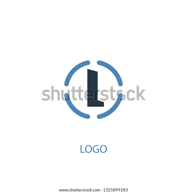 logo concept 2 colored icon. Simple blue element\
illustration. logo concept symbol design. Can be used for web and\
mobile UI/UX