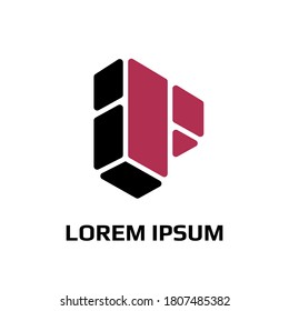 Logo concept of the abbreviation I-P is a modern logo that could represent various companies.