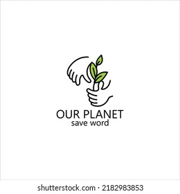 logo concept about environment. Can be for Earth Day or environmental agencies or communities who care about the environment and global issues