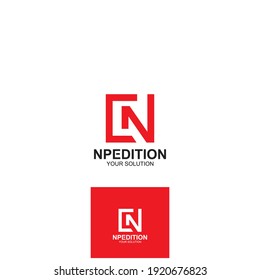 logo with the concept of a box symbol and letter n. Or the letters c and n form a box symbol. It can be used for shipping company logos, documentation business, packaging business, stock etc.