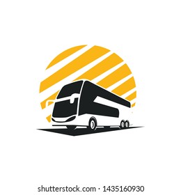 logo concept bus shadow, logo travel agency