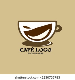 logo with the concept of a cafe that sells coffee, perfect for icons, mascots, brands, advertisements, t-shirts, companies, factories, etc.