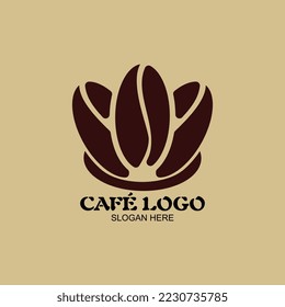 logo with the concept of a cafe that sells coffee, perfect for icons, mascots, brands, advertisements, t-shirts, companies, factories, etc.