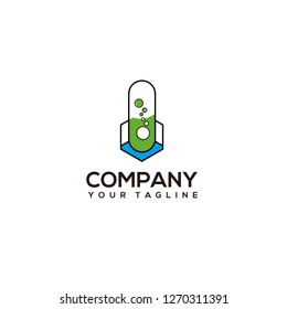 logo concept capsule and lab  simple- vector