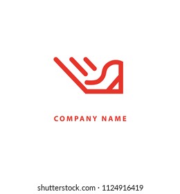Logo concept of chat, blog, note, encyclopedia, online courses, outline art, webinar, communication, stationery, education. Sketch icon. Vector logotype design pen and paper.