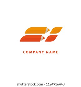 Logo concept of chat, blog, note, encyclopedia, online courses, outline art, webinar, communication, stationery, education. Sketch icon. Vector logotype design pen and paper.