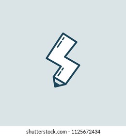 Logo concept of chat, blog, note, encyclopedia, online courses, outline art, webinar, communication, stationery, education. Sketch icon. Vector logotype design pen and paper.