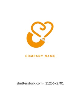 Logo concept of chat, blog, note, encyclopedia, online courses, outline art, webinar, communication, stationery, education. Sketch icon. Vector logotype design pen and paper.