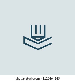 Logo concept of chat, blog, note, encyclopedia, online courses, sketch art, webinar, communication, stationery, education. Message icon. Vector logotype design pen and paper.