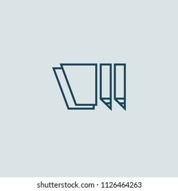 Logo concept of chat, blog, note, encyclopedia, online courses, sketch art, webinar, communication, stationery, education. Message icon. Vector logotype design pen and paper.