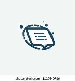 Logo concept of chat, media, dialogue script, popup, spam, profile, communication, contact, social network. Support service, messenger. Message icon. Vector modern logotype design speech bubble.