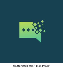 Logo concept of chat, media, dialogue script, popup, spam, profile, communication, contact, social network. Support service, messenger. Message icon. Vector modern logotype design speech bubble.