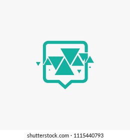Logo concept of chat, media, dialogue script, popup, spam, profile, communication, contact, social network. Support service, messenger. Message icon. Vector modern logotype design speech bubble.