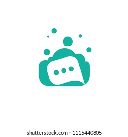 Logo concept of chat, media, dialogue script, popup, spam, profile, communication, contact, social network. Support service, messenger. Message icon. Vector modern logotype design speech bubble.