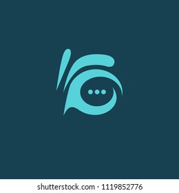 Logo concept of chat, media, dialogue script, popup, spam, profile, software, communication, contact, social network. Support service, messenger. Message icon. Vector logotype design speech bubble.