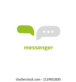 Logo concept of chat, media, dialogue script, popup, spam, profile, software, communication, contact, social network. Support service, messenger. Message icon. Vector logotype design speech bubble.
