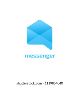 Logo concept of chat, media, dialogue script, popup, spam, profile, software, communication, contact, social network. Support service, messenger. Message icon. Vector logotype design speech bubble.
