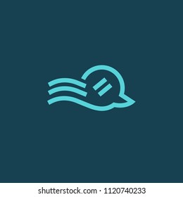 Logo concept of chat, media, dialogue script, popup, spam, profile, software, communication, contact, social network. Support service, messenger. Message icon. Vector logotype design speech bubble.