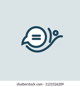 Logo concept of chat, media, dialogue script, popup, spam, profile, software, communication, contact, social network. Support service, messenger. Message icon. Vector logotype design speech bubble.