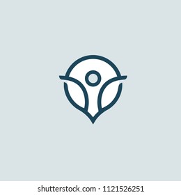 Logo concept of chat, media, dialogue script, popup, spam, profile, software, communication, contact, social network. Support service, messenger. Message icon. Vector logotype design speech bubble.