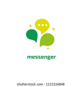 Logo concept of chat, media, dialogue script, popup, spam, profile, software, communication, contact, social network. Support service, messenger. Message icon. Vector logotype design speech bubble.