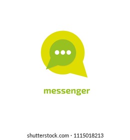 Logo concept of chat, media, soft, dialogue script, popup, spam, profile, software, communication, contact, social network. Support service, messenger. Message icon. 
